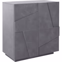 BUFFET MODERNE : Petit buffet élégant au design moderne à deux portes avec deux étagères intérieures, dessin géométrique sur ...