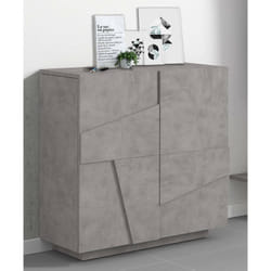 Dmora - tagère à chaussures moderne, Made in Italy, avec 2 portes, Étagère à chaussures d'entrée, Meuble polyvalent, 81x38h86 cm, Couleur gris