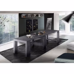 DMORA Table à rallonge Martino Console extensible jusquà 12 places Table avec support dextension cm 51/300x90h77 Slate Grey