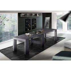 DMORA Table à rallonge Martino Console extensible jusquà 12 places Table avec support dextension cm 51/300x90h77 Slate Grey