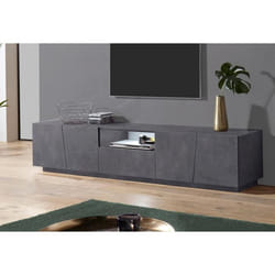Dmora Meuble TV de salon en bois gris