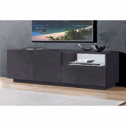 Dmora Meuble TV de salon Made in Italy Meuble TV avec 2 portes et 1 tiroir cm 150x43h46 couleur Gris ardoise