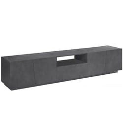 Meuble tv de salon, Made in Italy, Meuble tv avec 4 portes et 1 tiroir, 220x43h46 cm, couleur Gris ardoise, avec emballage renforcé - Dmora