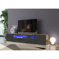 Dmora Meuble TV de salon en bois dérable et ardoise