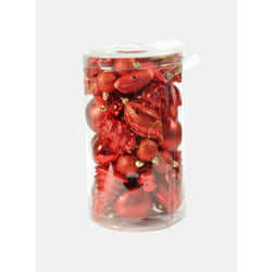 Boîte 50 pièces décorations de Noel multi-formes, ornements et pointe, ensemble assortiment de boules de Noel, boîte ensemble arbre de Noel, 4 à 10