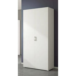 Dmora - Armoire polyvalente Alisso 2 portes 90x45h195 cm Blanc Panneau effet bois