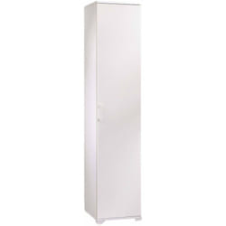 Dmora - Armoire polyvalente Aquilegia, Armoire linéaire avec 1 porte battante et 4 étagères réglables, Meuble colonne pour salle de bain, Fabriqué en