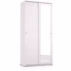 ARMOIRE TULIPANO -Armoire avec 2 portes coulissantes et miroir, Armoire avec tringle à vêtements et étagères, Fabriqué en Ita ...