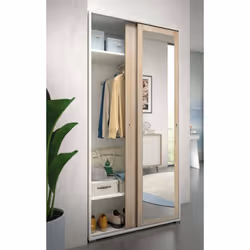 ARMOIRE TULIPANO -Armoire avec 2 portes coulissantes et miroir, Armoire avec tringle à vêtements et étagères, Fabriqué en Ita ...