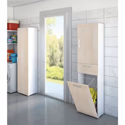 Dmora - Armoire polyvalente Escolzia 2 portes 45x32h195 cm Chêne Blanc Panneau effet bois