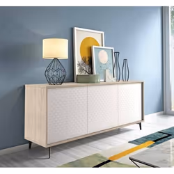 Buffet Fresia 184x45h77 cm Blanc Chêne