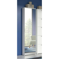 Dmora - Meuble à chaussures Ciclamino, Mobilier de salle polyvalente avec porte miroir, Meuble à chaussures moderne avec 5 étagères, Fabriqué en