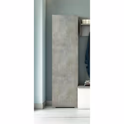 Dmora - Fiordaliso Armoire polyvalente 1 porte 50x30h182 cm Ciment Blanc Panneau effet bois