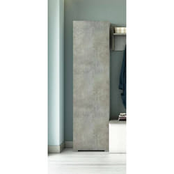 Dmora - Fiordaliso Armoire polyvalente 1 porte 50x30h182 cm Ciment Blanc Panneau effet bois