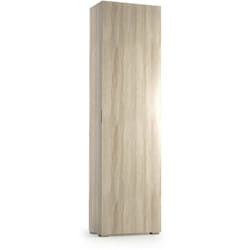 Dmora Armoire polyvalente Fiordaliso, Armoire linéaire avec 1 porte et 7 étagères, Colonne d'entrée ou de salle de bain, Range - chaussures moderne,