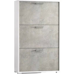 Dmora Meuble à chaussures Iris, Meuble d'entrée polyvalent avec 3 portes abattantes, Meuble à chaussures moderne, Fabriqué en Italie, Cm 67x18h112,
