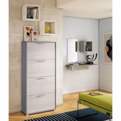 Dmora Meuble à chaussures moderne avec 4 portes battantes 67x28h147 cm Couleur mélèze