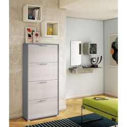 Dmora Meuble à chaussures moderne avec 4 portes battantes 67x28h147 cm Couleur mélèze