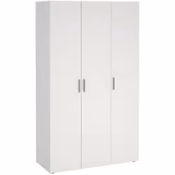 GARDE-ROBE 3 PORTES - Meubles de chambre, Penderie de plain-pied, Placard à vêtements, 118x50 h201 cm, Blanc. STRUCTURE ET UT ...