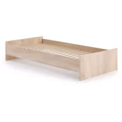 LIT SIMPLE - Structure pour lit simple avec lattes, entièrement en couleur chêne. STRUCTURE ET UTILISATION - Lit simple, parf ...
