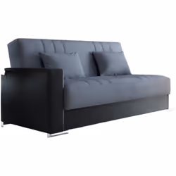 CANAPÉ LIT 3 PLACES - Canapé de rangement en éco-cuir et tissu, Canapé avec ouverture clic-clac et 2 coussins, 230x96h101 cm, ...