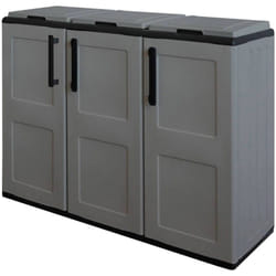 Dmora - Armoire pour l'extérieur ou intérieur, porte-sac à 3 portes, 100% Made in Italy, 102x37h90 cm, couleur grise, avec emballage renforcé