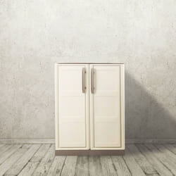 Dmora - Armoire polyvalente extérieure ou interne, armoire basse avec 2 portes et 1 étagère en polypropylène, 100% Made in Italy, 70x39h86 cm,