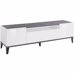 MEUBLE TV POUR MEUBLE DE SALON: Meuble TV de salon de style moderne structuré avec deux portes, un tiroir et un compartiment  ...