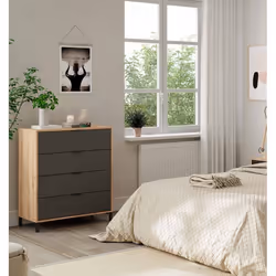 Commode Rochester 775 x 40 x 935 cm nœuds de chêne anthracite