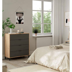 Commode Rochester 775 x 40 x 935 cm nœuds de chêne anthracite
