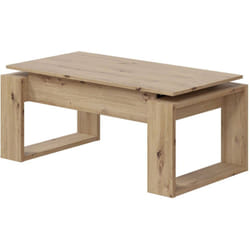 Table à café Flint, Table basse avec plateau relevable, Table basse pour le salon, cm 105x55h45/56, Noeuds de chêne, avec emballage renforcé - Dmora