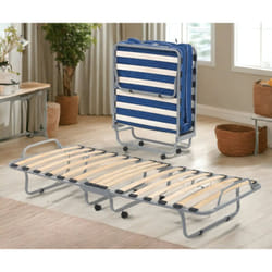 Dmora - Talamo Italia Lit pliant Betta, Lit orthopédique pliant simple, 100% Made in Italy, Lit bébé avec housse en éco-cuir, avec matelas Cm 80x190