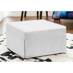 Talamo Italia Lit pliant Ancilla, Pouf convertible en lit simple, 100% Made in Italy, Pouf de salon en tissu, Cm 80x80h45, Blanc