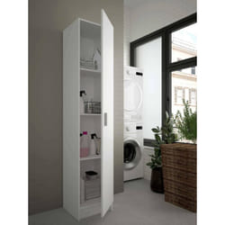 Dmora - Armoire à usages multiples Clearwater, Armoire auxiliaire avec 1 porte, Armoire à chaussures avec étagères, Range-chaussures vertical, cm