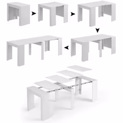 Description générale Table à manger extensible, la Table Console DBOC peut accueillir jusqu'à 10 personnes grâce à ses rallon ...