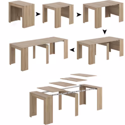 Description générale Table console extensible DBOC, idéale pour les repas en famille ou entre amis. Elle peut accueillir jusq ...