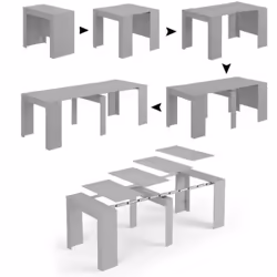 Description générale Table à manger extensible DBOC, conçue pour accueillir jusqu'à 10 personnes. Avec des dimensions de 51/2 ...