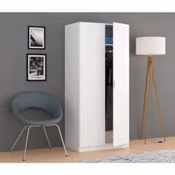 VESTIAIRE ORANGE - Armoire de chambre avec 2 portes battantes, Meuble de chambre avec 1 étagère et tringle à vêtements, cm 82 ...
