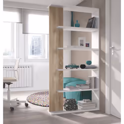 BIBLIOTHÈQUE COLUMBIA - Bibliothèque double face avec 5 étagères, Étagère de séparation de bureau ou de chambre, cm 90x25h180 ...