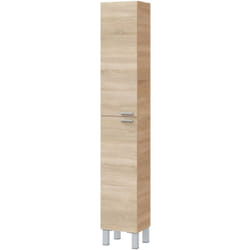 Dmora - Colonne de salle de bains Dfaropp, Meuble colonne pour salle de bain avec 2 portes, Armoire murale suspendue avec 2 étagères, 30x25h182 cm,