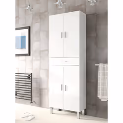 Description générale Armoire à usages multiples DLOBOTK, idéale pour la salle de bain ou la buanderie, avec 4 portes et 1 tir ...