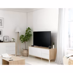 MEUBLE TV CARY - Buffet pour télévision avec 2 portes, Meuble TV de salon, Meuble TV, Buffet pour le salon, cm 130x41h47, Chê ...