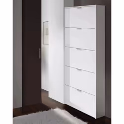 MEUBLE À CHAUSSURES WASHINGTON - Meuble à chaussures avec 5 portes battantes, Range-chaussures d'entrée haute, Range-chaussur ...