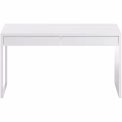 BUREAU - Bureau rèversible, table d'ètude PC avec 2 tiroirs, 138x50h75 cm, Blanc. STRUCTURE ET UTILISATION - Bureau rèversibl ...