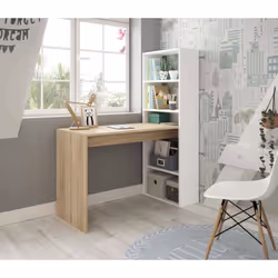 BUREAU DENTON - Bureau réversible avec bibliothèque 5 étagères, Table d'étude ou de bureau pour support de livre PC, cm 120x5 ...