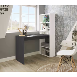BUREAU DENTON - Bureau réversible avec bibliothèque 5 étagères, Table d'étude ou de bureau pour support de livre PC, cm 120x5 ...