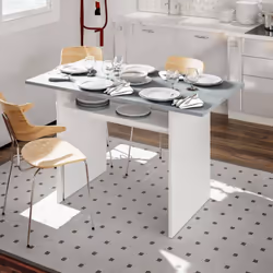 TABLE À RALLONGE GARLAND - Table extensible avec ouverture de livre, Table console auxiliaire pliante, cm 120x35h77, Blanc et ...