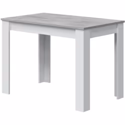 TABLE FIXE - Table de salle à manger, Table console moderne pour salon ou cuisine, 109x67x78 cm, Blanc et Ciment. STRUCTURE E ...