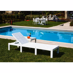 BAINS DE SOLEIL DAZZOL - Chaise longue d'extérieur, 100% Made in Italy, Cm 195x65h78, Blanc. STRUCTURE ET UTILISATION - Chais ...