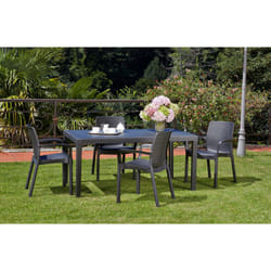 Chaise d'extérieur Viterbo, Chaise de jardin, Chaise pour table à manger, Fauteuil d'extérieur effet rotin, 100% Made in Italy, Ensemble de 4, Cm